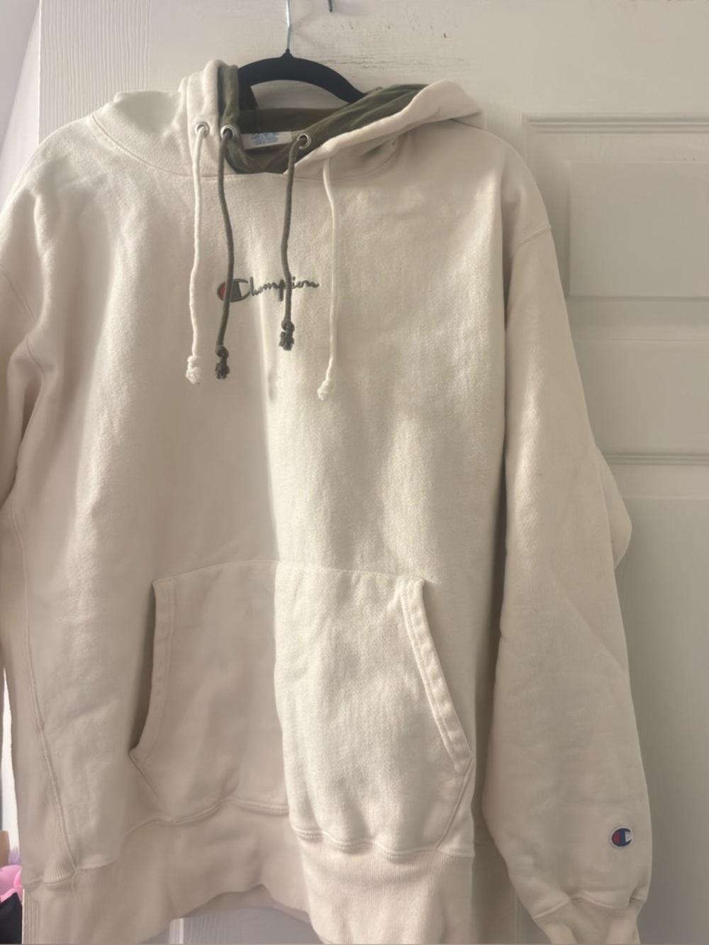 Champion Men's  Hoodie with Olive Hood Lining